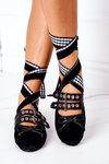 Lace-up Velor Ballerinas Lu Boo Black