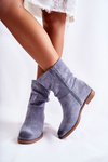 Women's Suede High Boots Blue Venis