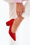 Women's pumps with pointed toes on a heel red Merinette
