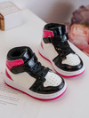 Buty Sportowe Dziecięce Lakierowane Różowo-Białe Milara 106-1B