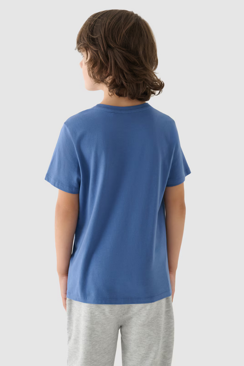 Smooth Cotton Boys T-shirt Regular Blue 4FJWAW24TTSHM1859-32S