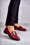 Półbuty Skóra Loafery Bordowe Trine