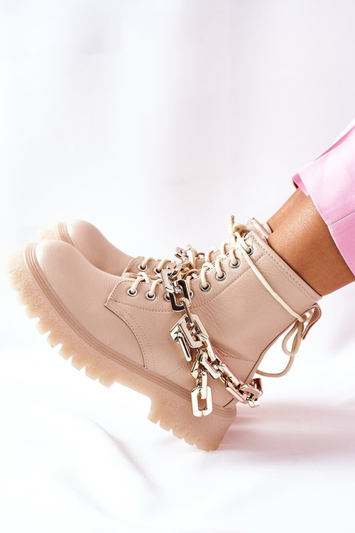 Stylish High Boots Beige Grail