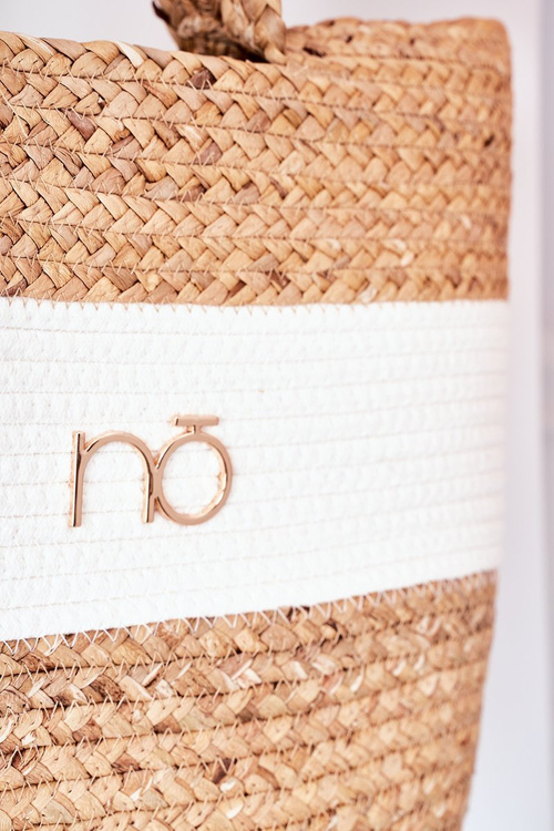Braided Shopper Beach Bag NOBO XK0260 Beige