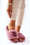 Rubber Moulded Slippers With Eco Fur Dark Pink Emmie