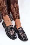 Leather Patent Moccasins With Mesh Black Vinceza 31931