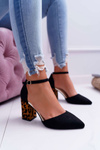 Women's Leopard Print Stiletto pumps Black Ferri