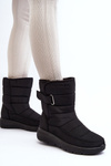 Women's Velcro Fastened Insulated Snow Boots Black Jawora