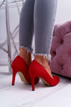 Women's Stilettos Suede Pointed Red Kiss Me