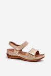 Comfortable Women's Sandals with Velcro Beige Iphiope