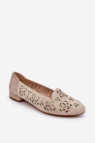 Openwork Women's Loafers Sergio Leone BL627 Beige