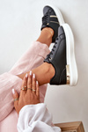 Fashionable Women's Platform Sneakers Made Of Eco Leather Black Nevisase