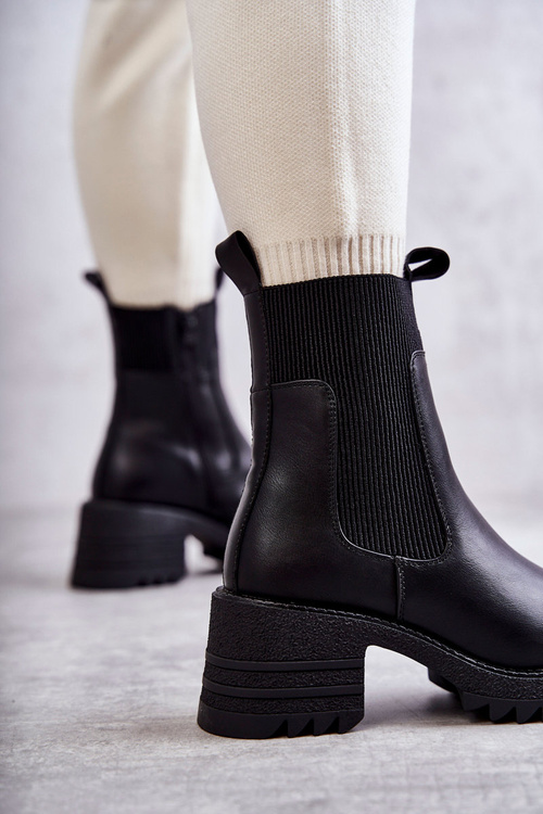 Women's Warm Boots On Heel Black Abella