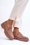 Suede Moccasins With Ornamentation Brown Esperta