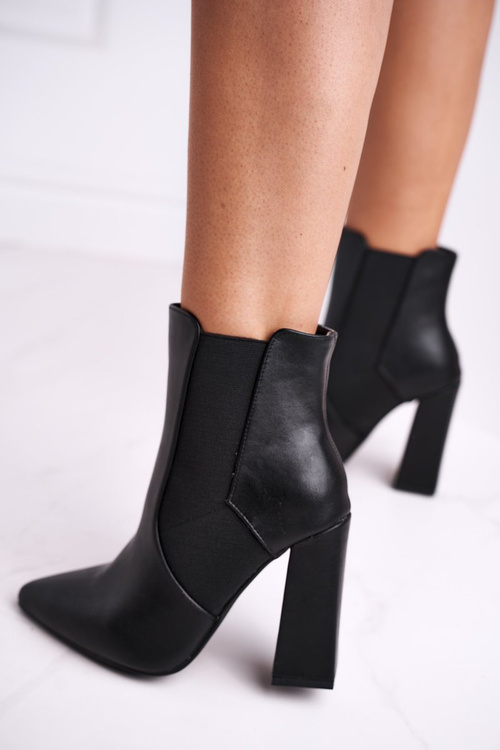Women's Boots On A Block Heel Black Good Vibes