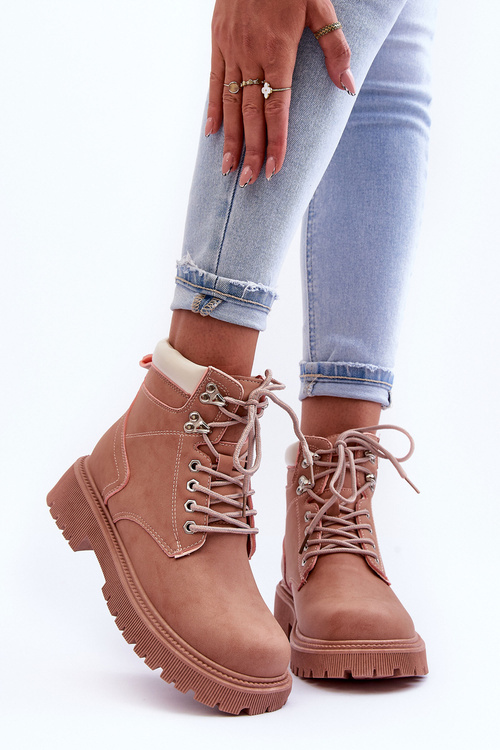 Trapery Damskie Ocieplane Różowe Poles 9501-PA