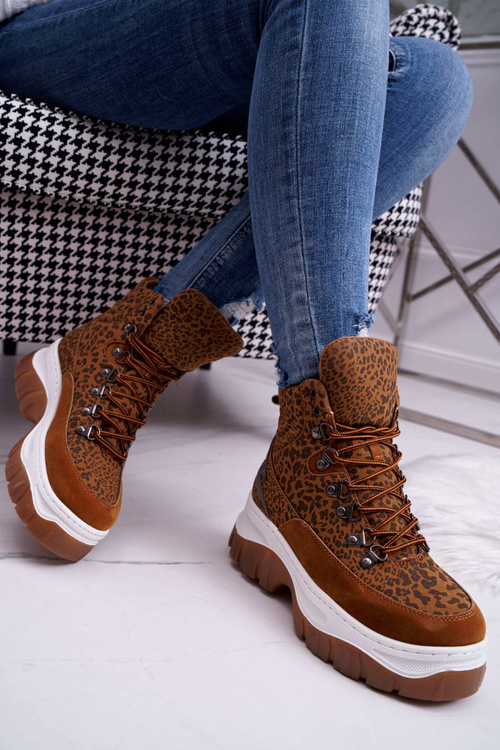 Women's Trekking Trappers Footwear Leopard Greem