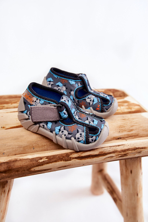 Buty Papcie Rzep Niebiesko-Szare Befado 190P104