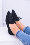 Lu Boo Black Ballerina Pointed Lords Lace-ups Feliciano Suede
