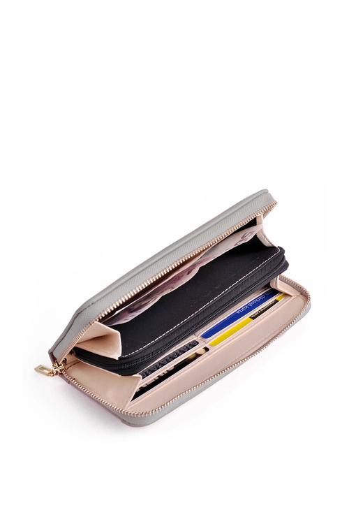 Large Women's Zip Wallet Grey Hailey