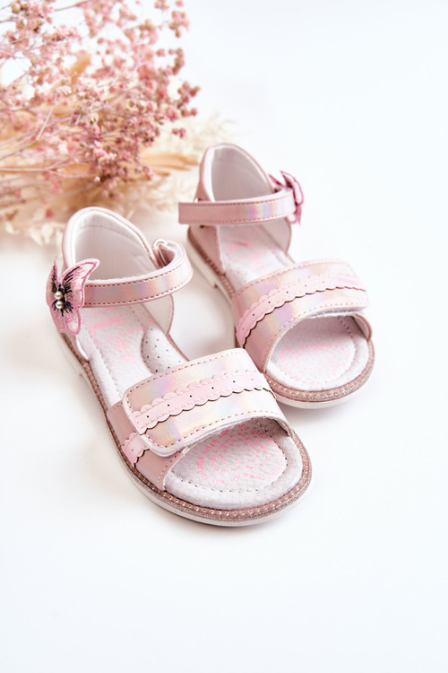 Sandały Dziecięce Ozdobny Motylek Różowe Nicoll