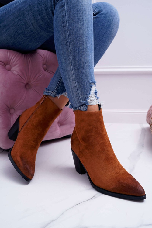 Women's Stiletto Boots Suede Camel Niki