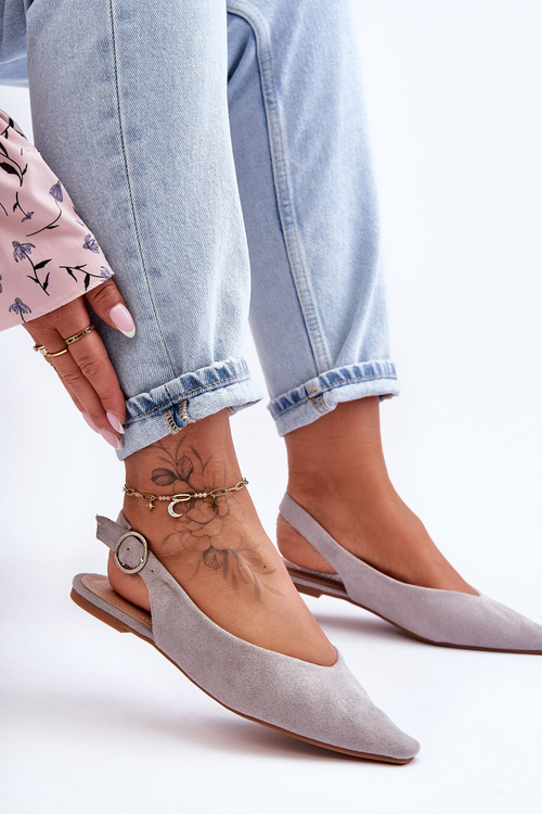 Women's Suede Ballet Flats Grey Kenra