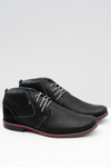 Men's Black Leather Graziano Half Shoes