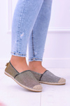 Lu Boo Khaki Brocade Espadrilles