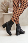 Elegant Warm Women Boots Made Of Natural Leather Black Vinceza 77106