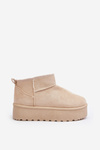 Women's Suede Snow Boots on Platform Light Beige Corcoran 