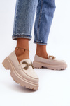 Women's Loafers with Light Beige Ornament Gargi