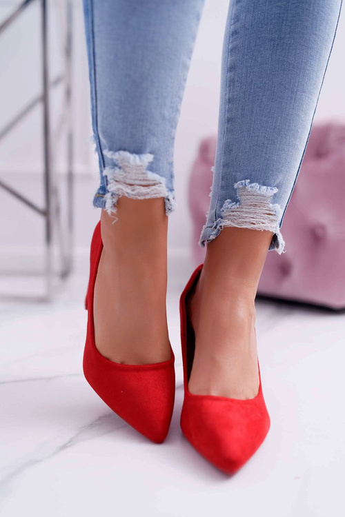 Women's Stiletto Sandals Suede Red Raspberry