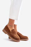 Classic Women's Moccasins Made Of Eco Suede Brown Belania