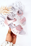 Child's Velcro Sandals Pink My Heart