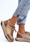 Leather Platform Sport Shoes Maciejka 06191-04 Beige