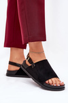 Women's Sandals Made Of Eco Suede On Platform Black Migola