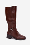 Insulated women's wedge boots with strap Sergio Leone KZ25826 Brown