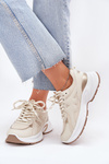 Women's Sneakers On A Chunky Sole Beige Davira