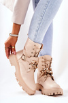 Chained Worker Boots Beige Molisa