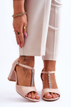 Women's Suede Sandals On Heel Beige Florines