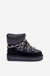 Suede Snow Boots Women With Thick Lacing D.Franklin DFSH375003 Black