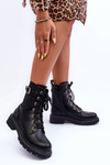 Women's Leather Boots Workery Black Chrezy