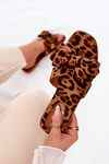Flat Women's Slippers With Bow Leopard Brown Tobin