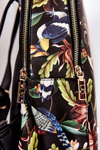 Women's Leather Backpack NOBO M3170-C020 Birds Black