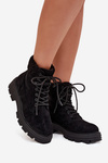 Insulated Trapper Boots Women's Laced Black Lyrinne
