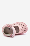 Children's high openwork ballerinas with Velcro pink Jianna