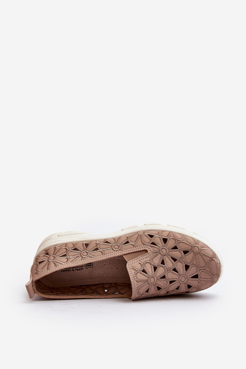 Półbuty Ażurowe Damskie Różowe Emilei 23PB02-5592