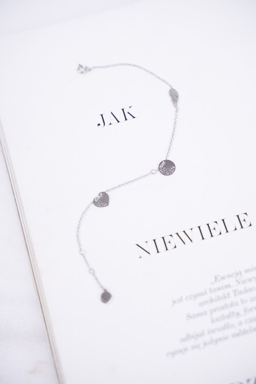 Damska Bransoletka Celebrytka Srebrna 3 Zawieszki Glossy