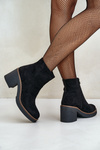 Heeled Boots Eco Suede Insulated Zip Black Lerallea